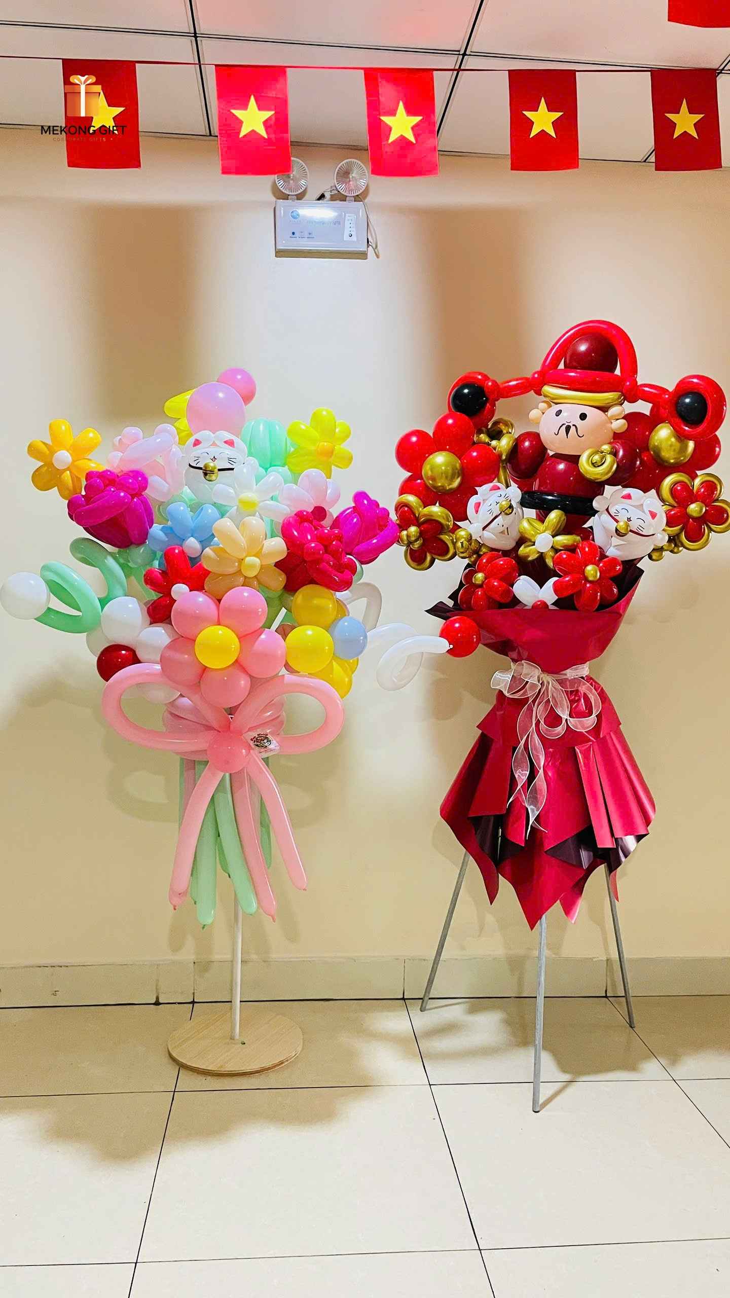 làm kệ hoa quà tặng sinh nhật, trang trí backdrop bằng bong bóng, tạo hình quà tặng khai trương các thể loại tại Tphcm